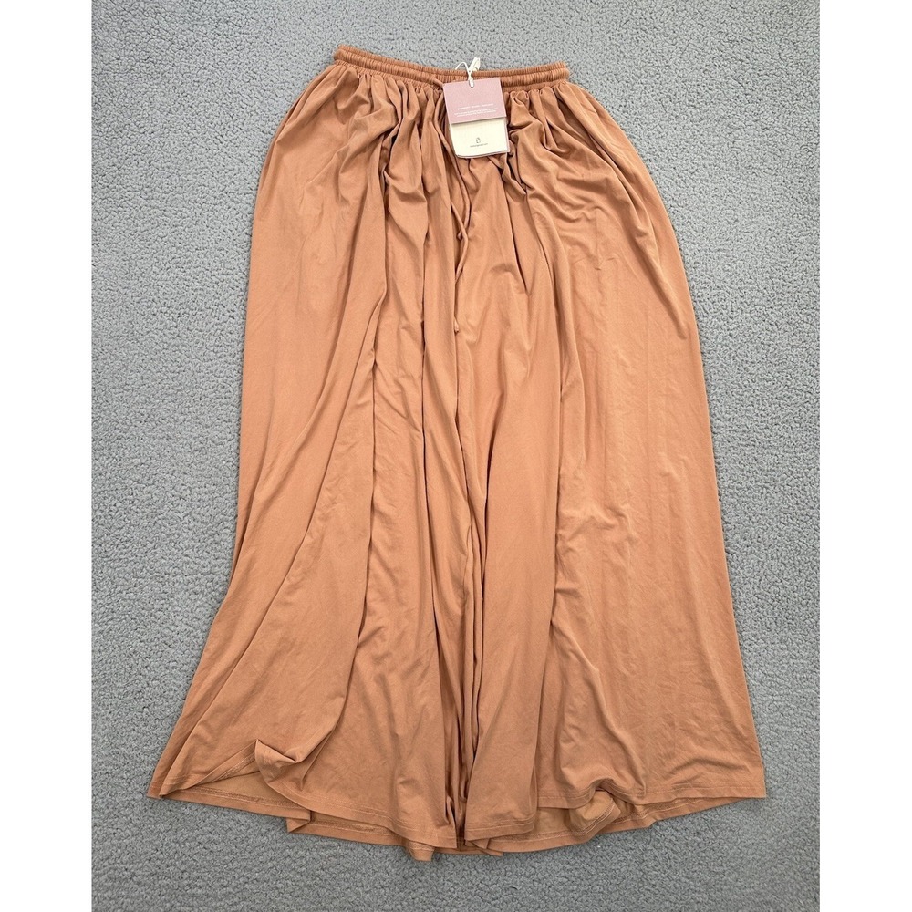 Nap Loungewear Flowy Wide Leg Pants Women's Small Brown Orange Elastic Waist NEW